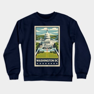 A Vintage Travel Art of Washington DC - US Crewneck Sweatshirt